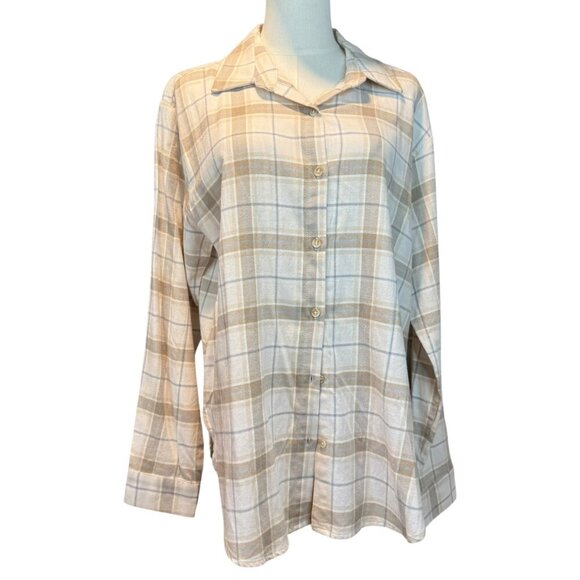 Copper Key Checked Plaid Button Front Flannel Shirt Size L JR - Picture 1 of 6